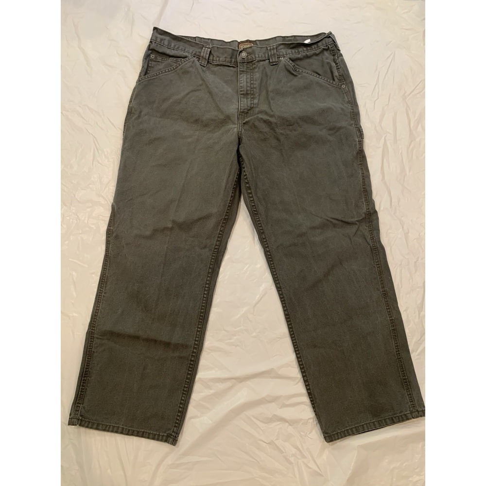 CE Schmidt Workwear Men's Grey Canvas Carpenter Pants Size 40c30